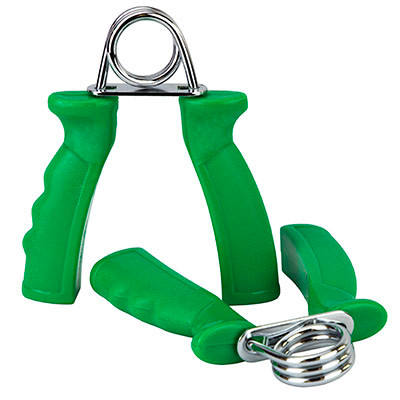 CanDo Ergonomic Fixed Hand Grip Exerciser, Pair, 12 lbs, Medium - Green.