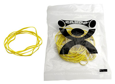 CanDo Hand Exerciser, Additional Latex Free Bands, X-Light, Yellow - 25/PK.