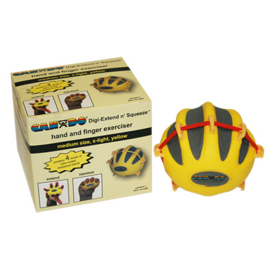 CanDo Digi-Extend n' Squeeze Hand Exerciser, Medium, X-Light - Yellow.