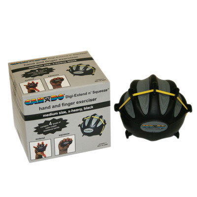 CanDo Digi-Extend n' Squeeze Hand Exerciser, Large, X-Heavy - Black.