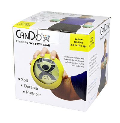CanDo WaTE Ball - Hand-Held Size, 5 inch Diameter, 2.2 lbs - Yellow.