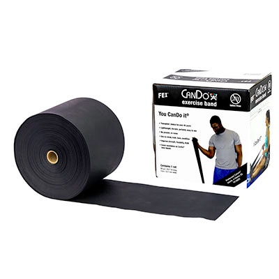 CanDo Latex Free Exercise Bands, X-Heavy, Black.