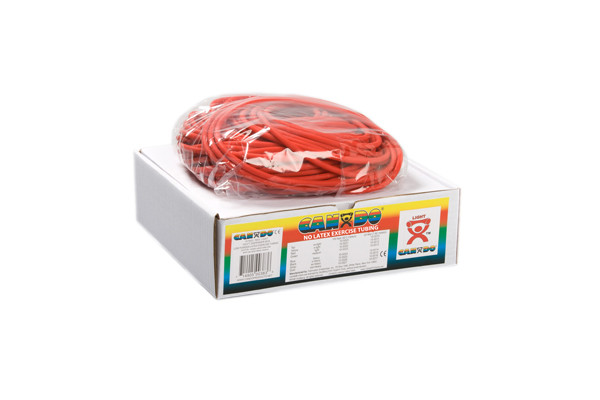 CanDo Exercise Tubing Latex Free, 100-Foot Dispenser Box, Light - Red.