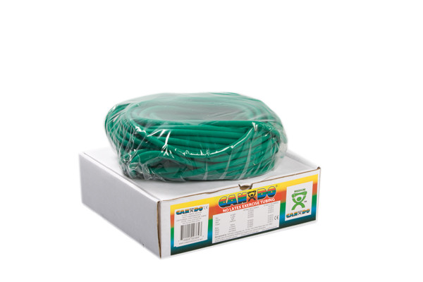 CanDo Exercise Tubing Latex Free, 100-Foot Dispenser Box, Medium - Green.