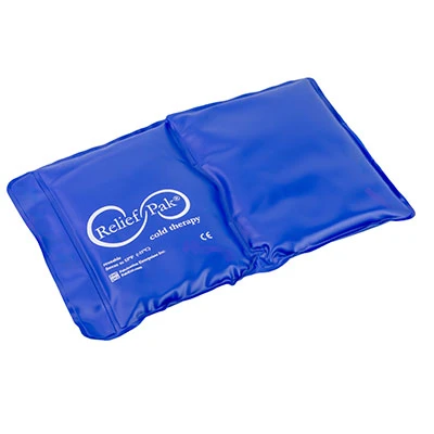Relief Pak Blue Vinyl Reusable Cold Pack, Half Size, 7x11 inches.