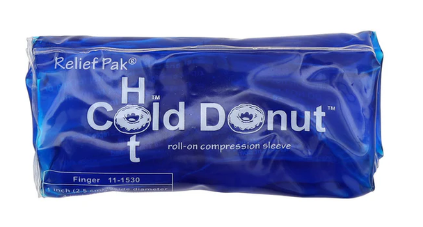 Relief Pak Cold n' Hot Donut Compression Sleeve - Finger, for up to 1 inch Circumference.
