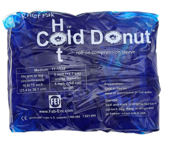Relief Pak Cold n' Hot Donut Compression Sleeve - Medium, for 10-15 inches Circumference.