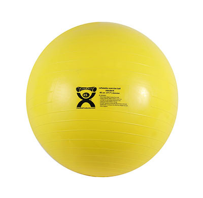 CanDo Inflatable Anti-Burst (ABS) Exercise Ball, Yellow 45cm.