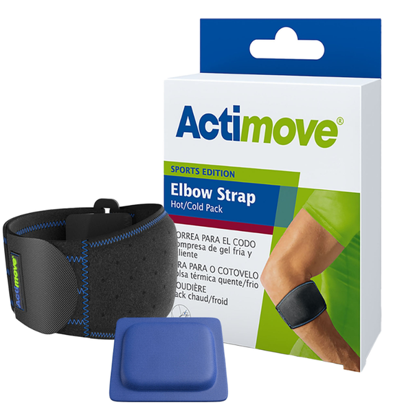 Actimove Elbow Strap Hot/Cold Pack. Fits Forearm 11-15.75 inches.