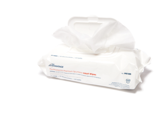 Pro Advantage Spunlace Wet Wipe Cloth, Soft Pack with Flip Top Lid, 8x12 inches - 64/PK.