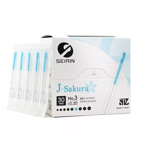 Seirin J-Type Acupuncture Needles, #8.30x60mm (2-1/2 inch) - 100/BX.