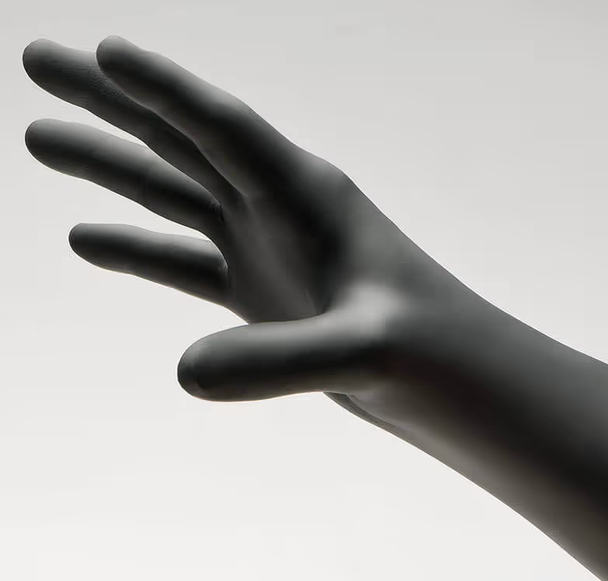 NitriDerm Ultra Black Nitrile Gloves, Medium, Non-Sterile, Power-Free - 100/BX.