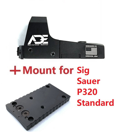 ADE RD3-006B Python GREEN Dot Reflex Sight + Optic Mounting Plate for SIG SAUER P365 Standard 