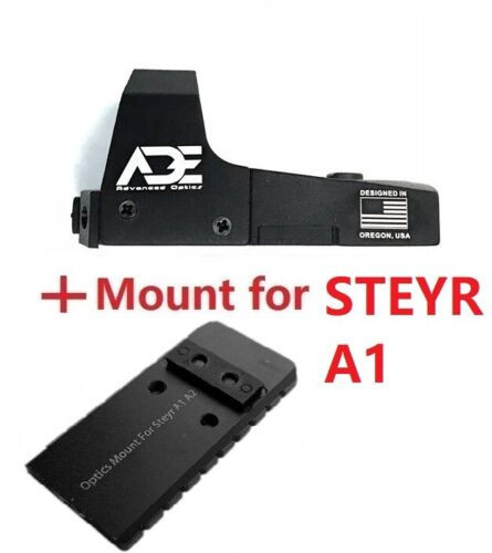 ADE RD3-006 Huracan GREEN Dot Reflex Sight + Mounting Plate for  Steyr A1 A2 Pistol Handgun + Picatinny Plate