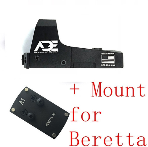 Ade Advanced Optics RD3-006B Compact GREEN Dot Reflex Sight Pistol + Optic Plate for Beretta M9 22LR/92FS/92AF/M9/SAR B6C