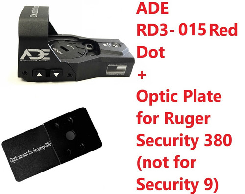 ADE RD3-015 Zantitium Shake Awake Red Dot + Optic Mounting Plate for Ruger Security 380