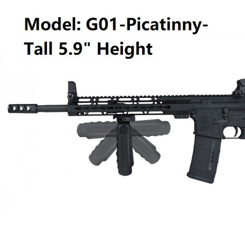 Tactical Quick Release 5-Position Foregrip with Egonomic Rubber Finger Grip pad for Picatinny/Weaver Pail -  5.9" Tall SG-F150R