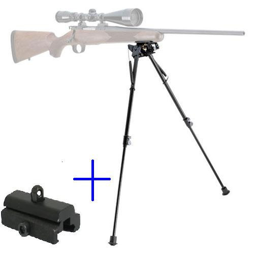 Ade Advanced Optics 12 levels 13"-23" Long Hunting Rifle Bipod with Picatinny Rail Adapter