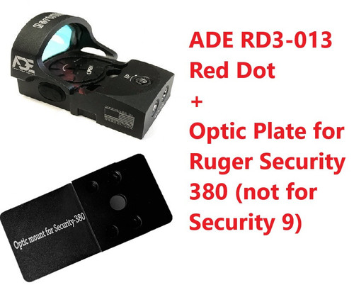 ADE RD3-013 Bertrilium Shake Awake Red Dot + Optic Mounting Plate for Ruger Security 380