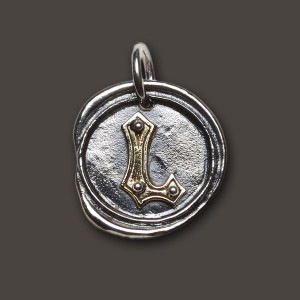 Waxing Poetic Silver Charm 'O' Rivet Insignia