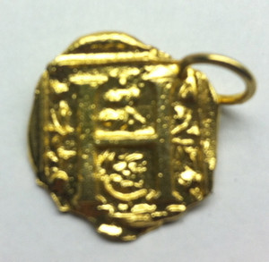 Waxing Poetic Gold Square Insignia Charm 'H'