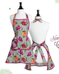 Jessie Steele Jeweled Peony Stripe Carmen Apron