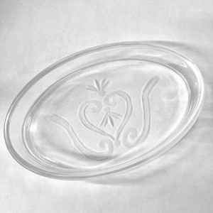 Heart Etched Glass Dish 