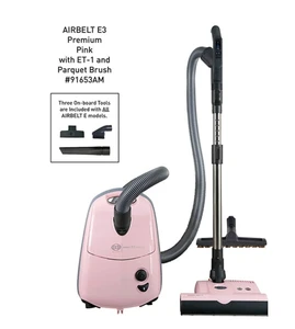 SEBO Airbelt E3 Premium Canister Vacuum Pastel Pink with ET-1 Power Head (91653AM)