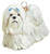 Maltese with Blue Bows Dog - Joy To The World Ornament