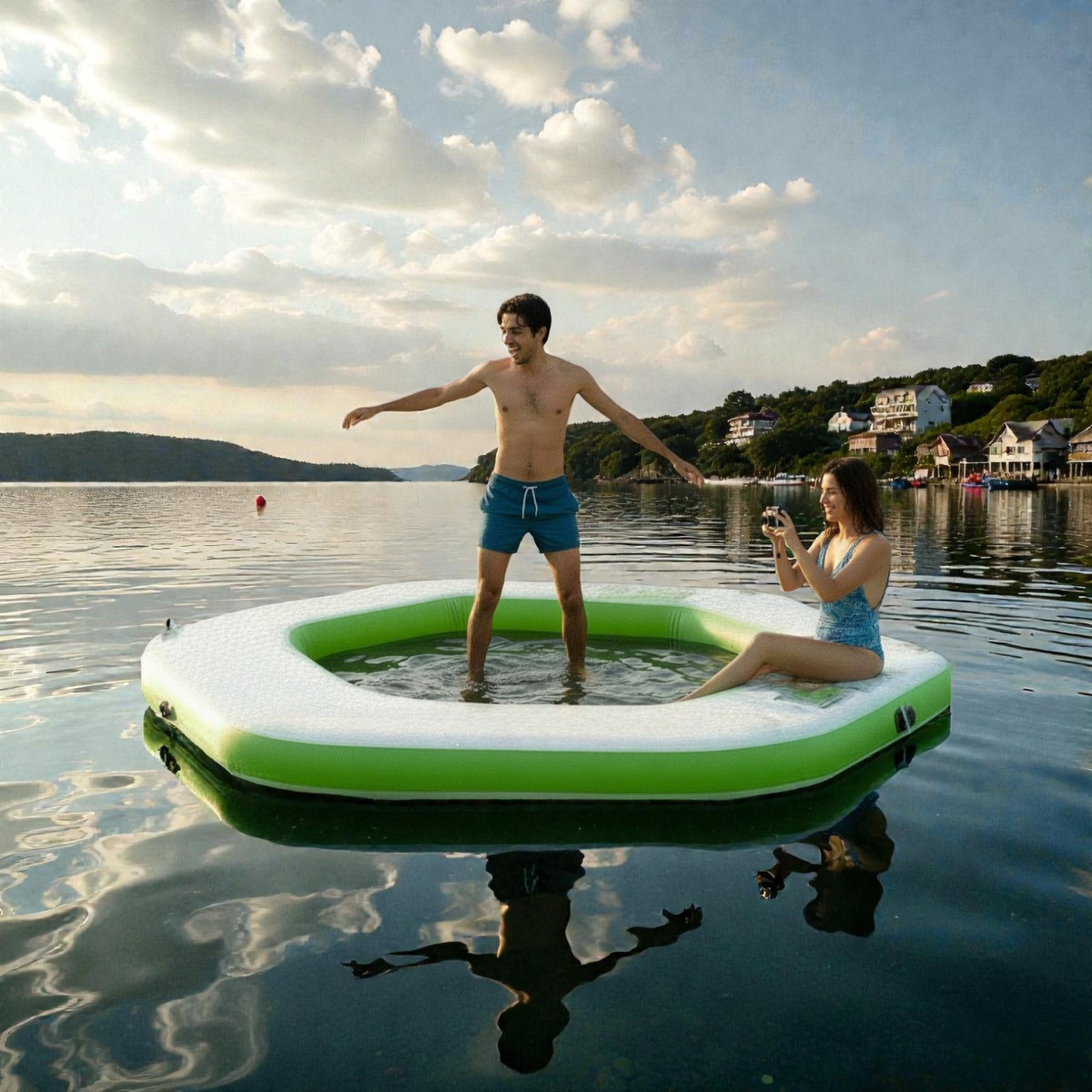 Rubber Dockie Big Hex 10 Inflatable Floating Hammock