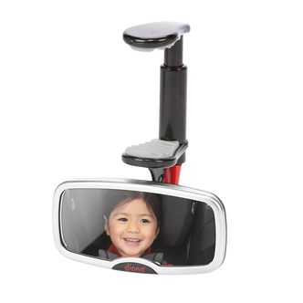 Diono See Me Too Rear View Baby Mirror for Car, Fully Adjustable With Wide Crystal Clear View, Shatterproof, Crash Tested [Silver]