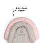Diono Cuddle Soft 2-in-1 Baby Head Neck Body Support Pillow For Newborn Baby Super Soft Car Seat Insert Cushion, Perfect for Infant Car Seats, Convertible Car Seats, Strollers [Gray/Pink]