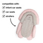 Diono Cuddle Soft 2-in-1 Baby Head Neck Body Support Pillow For Newborn Baby Super Soft Car Seat Insert Cushion, Perfect for Infant Car Seats, Convertible Car Seats, Strollers [Gray/Pink]