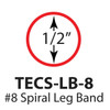 Graph showing 1/2 inch diameter of spiral leg bands