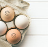have a great day smiley face egg stamp from the egg carton store - lifestyle photo