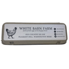 Customized Professional Egg Carton Label 2.6" x 10" - Red Barn Farm with Black Background