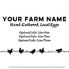 customizable farm name and info egg carton stamp - the farmhouse collection