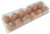 Jumbo Clear Plastic 6 Pack Tri-fold Egg Carton. Split-6 Jumbo Carton with eggs unsplit