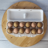 Blank 12 Egg White Styrofoam Egg Carton - inside view with eggs