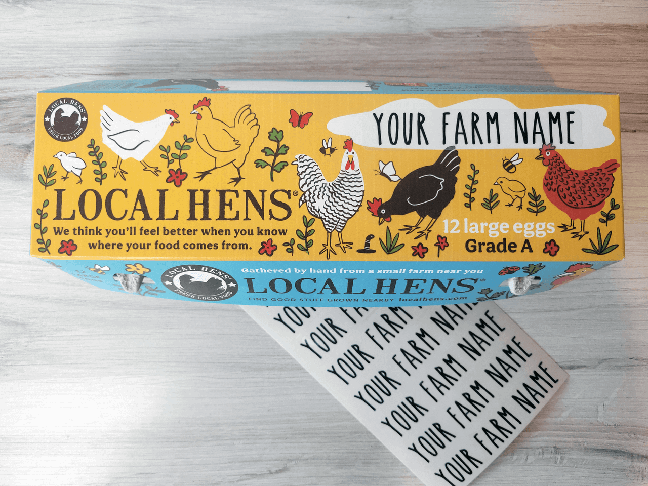 Customizable Farm Name Stamp for Top of Egg Carton
