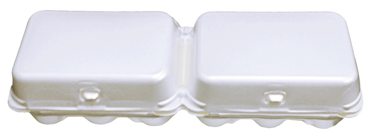 White Split 6-Egg Blank Styrofoam Carton