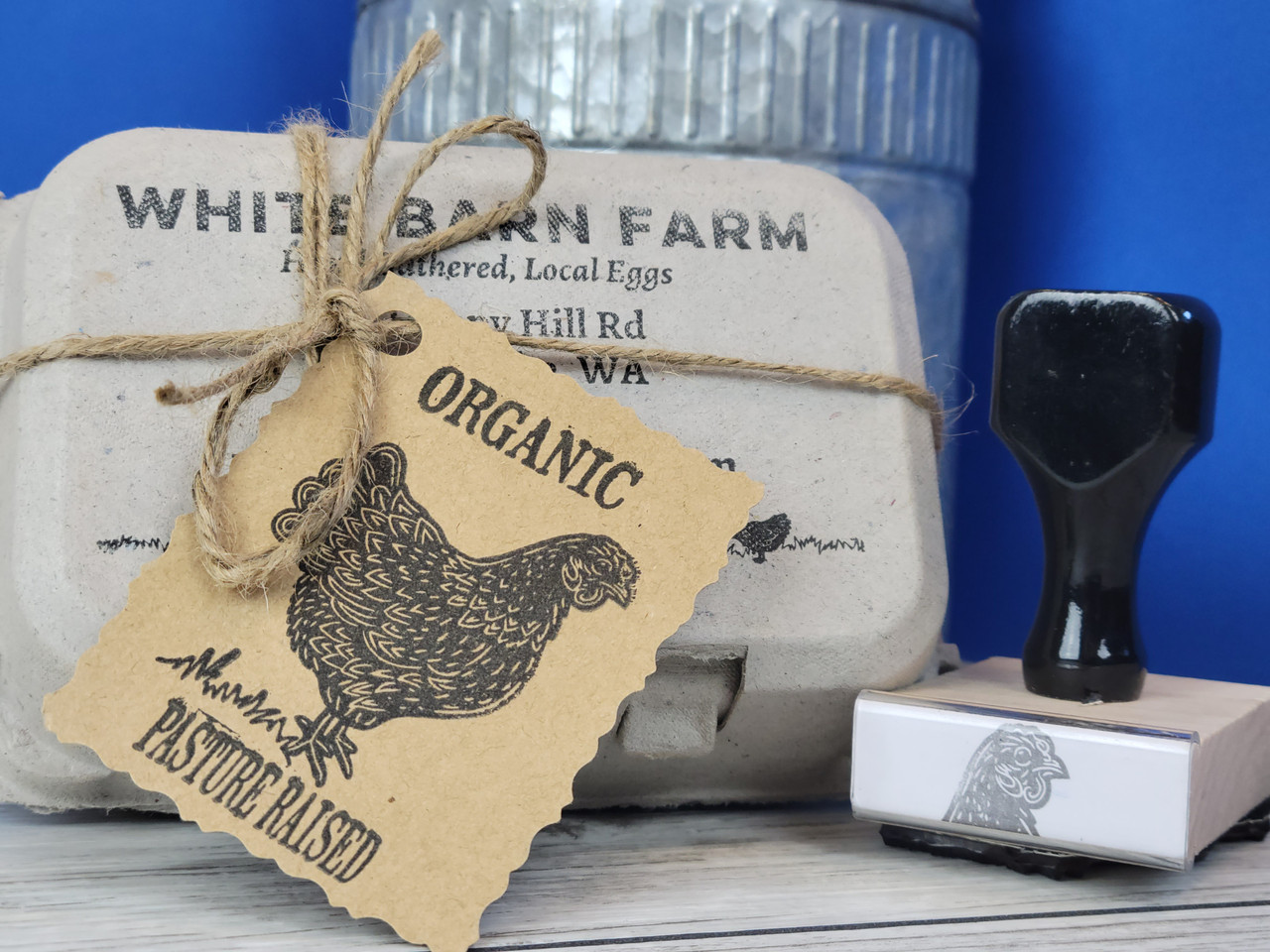 Vintage Hen Stamp for Egg Cartons