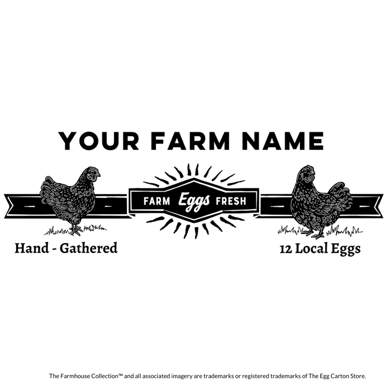 Customizable Vintage Full-Top Label for Egg Cartons