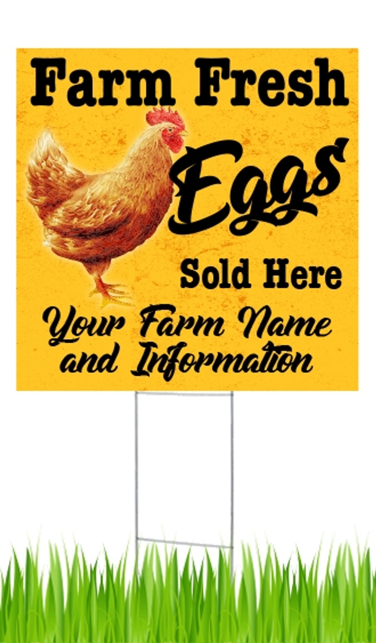 Double Sided Yard Sign | Farm Fresh Chicken Eggs For Sale Sign double-sided-yard-sign-farm-fresh-chicken-eggs-for-sale-sign