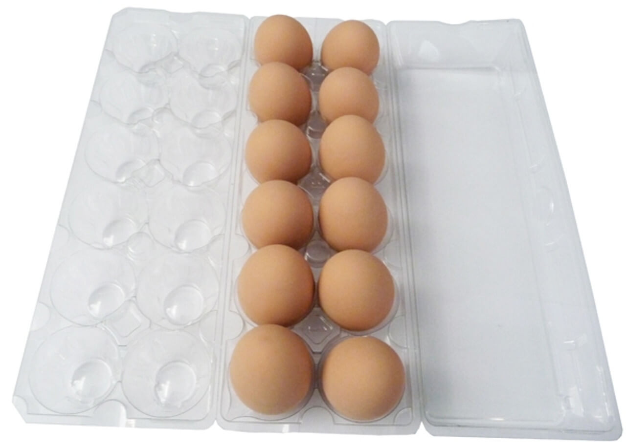 Super Jumbo 12-Egg Duck* Clear Plastic Carton
