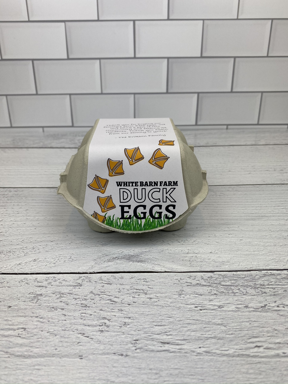 6-Egg iMagic Custom Carton Label - Duck Tracks