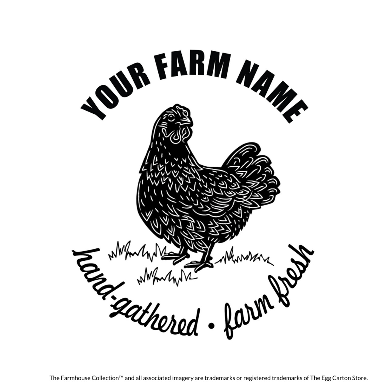 Modern Date & Chicken Farm Name Personalized Egg Self-inking Stamp