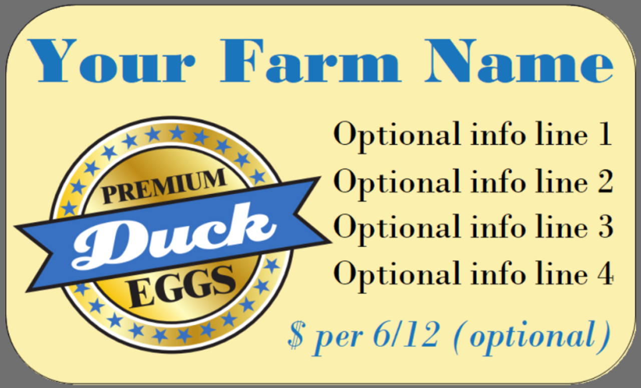 Ducks & Eggs - Medium Custom Egg Carton Label