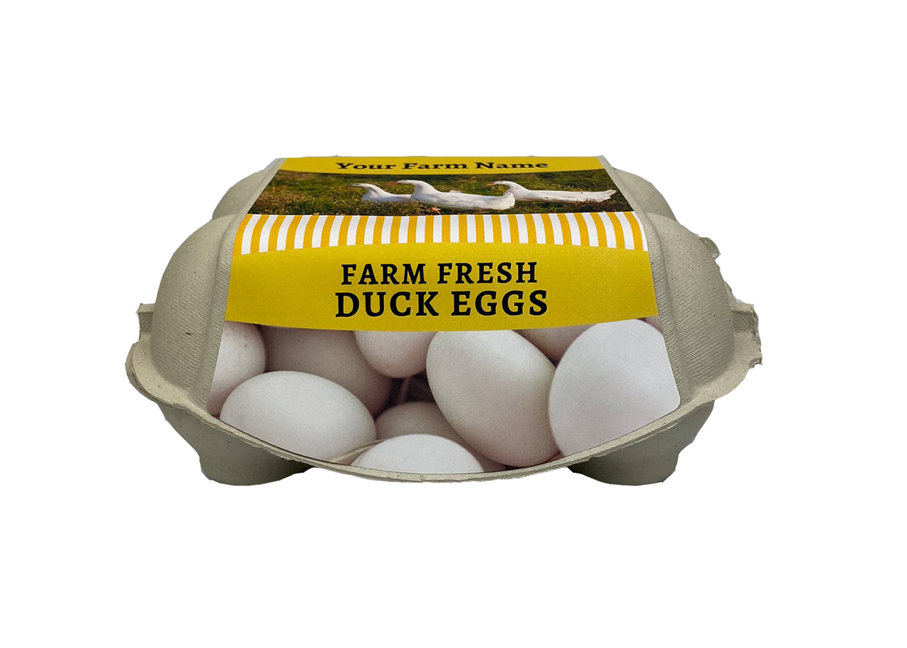 6-Egg iMagic Custom Carton Label - Ducks & Eggs