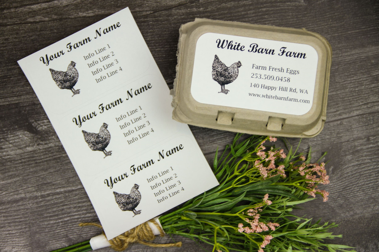 Customized Chicken fresh Egg Labels Stamp- egg Carton Farm Coop
